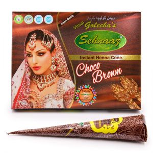 Хна для мехенди Конус Golecha 25гр Choco Brown шоколадно-коричневый уп-12шт