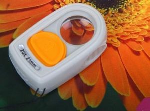 Лупа компактная х10 LED, компас, петля для ношения d=21мм, 3,5*5,5см