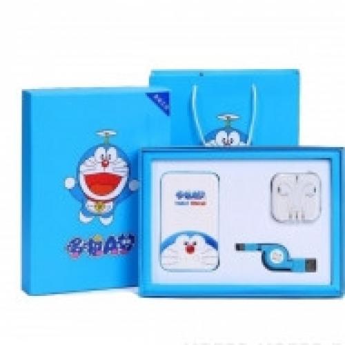 Набор Doraemon (наушники earPod, кабель для зарядки iPhone, внешний аккумулятор)