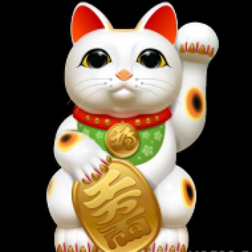 Денежная кошка золотая 20см