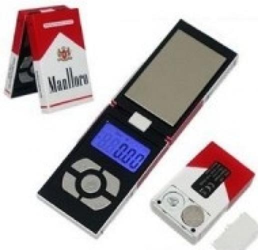 Миниатюрные весы до 100гр в виде пачки сигарет Marlboro