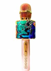 Беспроводной микрофон для караоке Magic D998 с колонкой розовый
